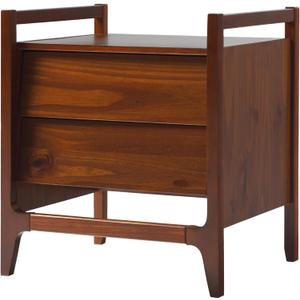 Walker Edison Leif Scandi Angled Drawer-Face Nightstand, 22 Inch, Walnut (Walnut 22 Inch)