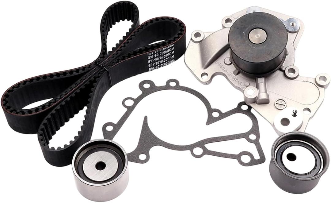 Engine Timing Belt Kit w/Water Pump Fit for Hyundai for Santa Fe 2.7L 2001-2006 for Tucson 2.7L 2005-2009 for Kia for Sportage 2.7L 2005-2010 Replace Timing Belt OEM - TBK315 TS26315 WP5029