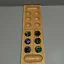 Ceebyfa Mancala Board Game for Kids, Adults & Family. Includes Folding Rubber Wood Board, 48+10 Mancala Stones & Instruction. Classic & Portable Marble Game for Travel.(Natural Color)
