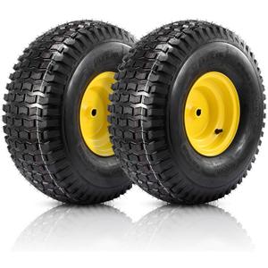 20x8.00-8 Rear Tire and Wheel Assemblies,4 Ply Tubeless Tire Compatible for Riding Lawn Mowers, 3/4" Borehole, 3.5" Offset Hub and 3/16" Keyway, 905lbs Capacity, 2 Pack