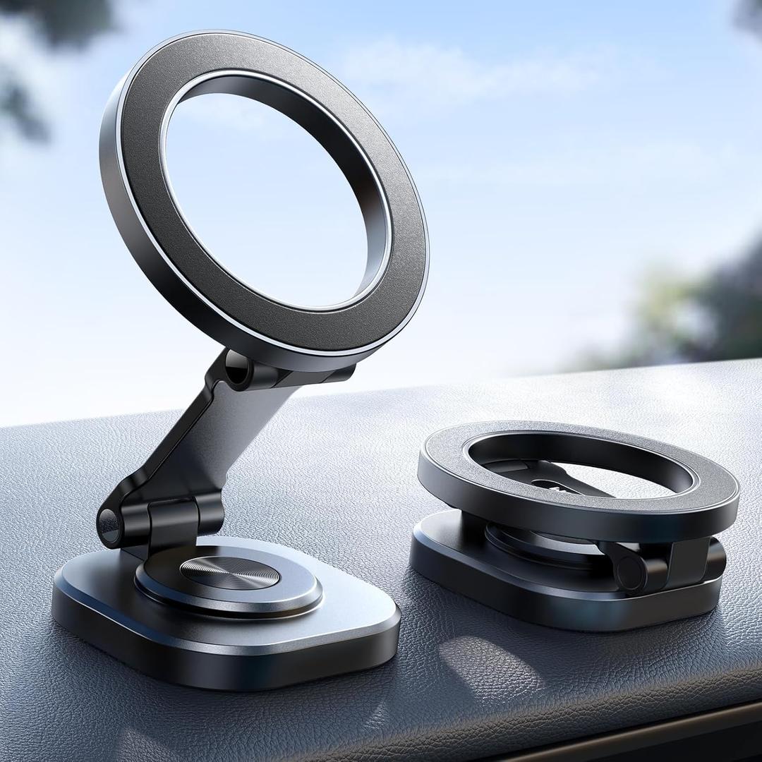 JOYROOM Fits MagSafe Car Mount, [360 Rotating Base & All-Metal] Magnetic Phone Holder for Car, Ultra Magnetic Car Phone Holder, Fits iPhone 16/16 Pro/16 Pro Max 15 14 13 & MagSafe Case (Black)