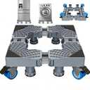 Upgraded Double Fixed Rods, Heavy-Duty Adjustable Washer Stand 18.1-24.8 with 4 Locking Wheels & 4 Strong Feet - Supports up to 660 lbs, Ideal for Washer, Dryer & Mini Fridge