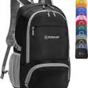 ZOMAKE Lightweight Packable Backpack 30L, Foldable Hiking Backpacks Water Resistant Compact Folding Daypack for Travel(Pure Black) (Medium)