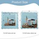 8x8 Picture Frame with Mat for 6x6, Wavy Edge Wooden Real Glass Photo Frame for Tabletop and Wall Hanging, Blue, 1 Pack