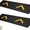 Curb Ramp 3.1" Rise Rubber Curb Ramps for Driveway Curb Ramps for Sidewalks Car Ramps Door Threshold Ramp Shed Ramps for Riding Mower 7000 LB Capacity