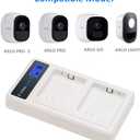 COOLSHOW Rechargeable Battery Replacement 2 Pack for Arlo Pro,Arlo Pro 2 (VMA4400) and LCD Dual Arlo Battery Charger Compatible with Arlo Pro,Arlo Pro 2,Arlo Go and Arlo Security Light Battery