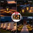 KYEKIO 4Pack Gen2 Flame Solar Lanterns Outdoor Waterproof, Solar Hanging Lantern Decorative, Flickering Flame Outdoor Lanterns Solar Powered, Lights for Yard Patio Garden Decor as Mother's Day Gifts