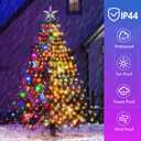 Smart Cascading Twinkle Lights for Christmas Tree, 410LED Christmas Tree Lights APP Control Music Sync, 6.6FT x 16 Lines String Lights for Indoor Outdoor Xmas Tree Decor, Warm White & Multicolor