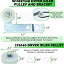 Upgraded 4392067 Dryer Repair Kit with 4 Pack WPW10314173 Drum Roller, 279640 and W10837240 Dryer Idler Pulley, 661570V Dryer Belt, WPW10359272 and WPW10359271 Dryer Drum Shaft.