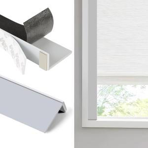 Blackout PVC Light Blocking Strips for Window Shades and Blinds - Blocks Light Along The Sides of Blackout Blinds,Side Tracks for Blackout Shades, Light Blocking Strips for Bedroom (Grey, 58",2Pcs)