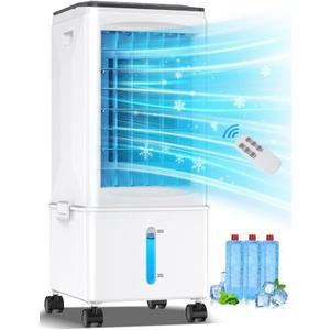 Portable Air Conditioners, Portable AC Unit, Evaporative Air Cooler w/ 2.5 Gal Tank, Fast Cooling, 3 Speeds, Windowless Air Conditioner w/7H Timer, Swamp Cooler for Room Home Office Garage