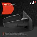 A-Premium Passenger Side Mirror - Compatible with 2014-2019 Chevy & GMC Models - Silverado Sierra 1500 2500 3500 HD - Heated Manual Folding Black - Outside Rear View Mirror - w/Power Glass