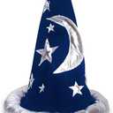Funny Party Hats Funny Party Accessory Wizard Hat - Merlin Hat - Wizard Costume Accessories - Black Wizard Hat (Colorful)