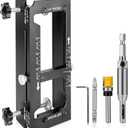 Door Hinge Jig, Door Hinge Router jig for Doors Only, Aluminum Alloy Door Hinge Template Mortise jig Kit for Router, Fits 2.5" to 5" Hinges, 1/4" Radius, 5/8" Radius, Square Corner Type, Not for Jamb