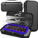 TZGZT [Longest Durable] Travel Carrying Case for Nintendo Switch 2 2025, Large Volume Accessories Bundle Holder, 2 Screen Protector, Hard Protective Cover Estuche Funda with 12 Game Cards, Black