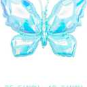 Butterfly Balloon Birthday Happy Party Balloon Wedding Anniversary Butterfly Decoration Birthday Supplies (Blue balloon)