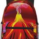 Limhibu Travel Backpack for Boys Girls Kids, Volcano 2 Backpacks Children School Bag Bookbag Daypack for Men Women