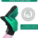 DELOMO Pet Hair Remover Gloves, 255 Tips, Deshedding Glove for Dog and Cat, Gentle De-Shedding Glove Brush, Green, 2 Count