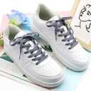 2 x DELELE Print Flat Shoelaces for Sneakers: Cement Athletic Shoe Laces 2 Pair