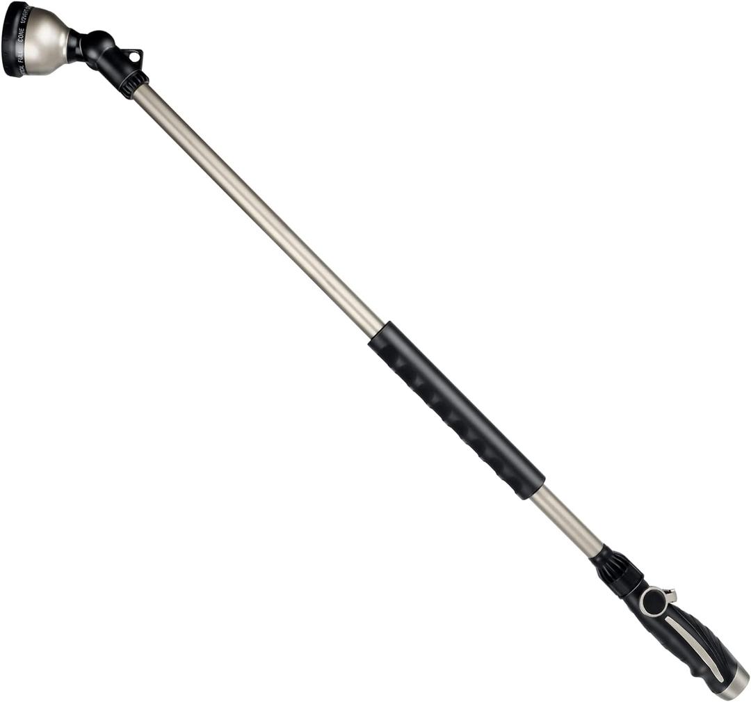 RESTMO 36 Long Watering Wand, Metal Garden Hose Wand with 180 Swivel Head and 10 Spray Patterns, 3ft Heavy Duty Hose Nozzle Sprayer with Thumb Flow Control, Ideal to Water Hanging Baskets, Shrubs
