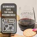 Vintage 1955 Etched 17oz Stemless Wine Glass  Happy 70th Birthday Gifts for Women Men, Cheers to Turning 70 Year Old Decorations Decor, 70th Bday Party Favors Supplies, Best Gift Ideas Her Woman 1.0