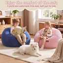Bean Bag Chair for Adults Teens & Kids, Giant Round Bean Bag(S-Pink), Small