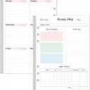Weekly Planner Refills for A5 Binders - 53 Sheets/106 Pages Undated Colorful Weekly Planner, 6-Hole Punched, 100 gsm White Paper, Lasts 1 Year, Undated, 5.8" x 8.3"