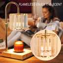 Yuichoy Candle Warmer Lamp with Timer, Dimmable Electric Candle Wamer Adjustable Height, Glass Modern Candles Melter Lamp, Gifts for Women Mom, Clear