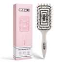 4 x CZZXI Curly Hair Brush, Tangle-Free Defining Brush for Volume, Curl Definition, Edge Lifting, and Enhancing Waves (Beige)