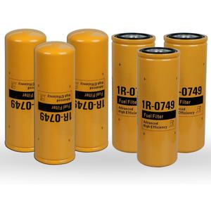 1R-0749 Advanced High Efficiency Fuel Filter Compatible With Caterpillar Engine C-10/12/13/15/16 3408B 3406B 3406E Fuel Filter Elements Kit Replaces LFF5823B LFF2749 308-9679 33674 FF5264(Set of 6)