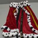 Pet King Cloak Christmas Dog Costumes Lux Fur Red Royal Cape Cat Robe Warm Winter Coat Outfit Medium Large Dogs Prince Costume Xmas Queen Clothes Princess Cosplay Birthday Dress (Red, Large)