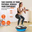 VEVOR Half Exercise Ball Trainer, 23 inch Balance Ball Trainer, 1500lbs Capacity Stability Ball, Yoga Ball with Resistance Bands & Foot Pump, Strength Fitness Ball for Home Gym Full Body Workout