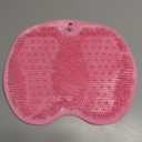 Shower Foot and Back Scrubber Mat,Wall Mounted Shower Foot Scrubber with Suction Cups,Exfoliating Silicone Massage Cleaner Mat(Pink)
