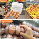 180 Pack Clear Plastic Egg Cartons, Reusable Stackable Egg Containers for Farm, Market & Fridge Storage, 3×4 Grid