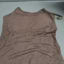 Womne Ribbed Tank Top with Sewn in Built in Bra Cup Sleevless Form Fitting Push Up Padded Bra Cami Shirt Basic Knit Tee Small