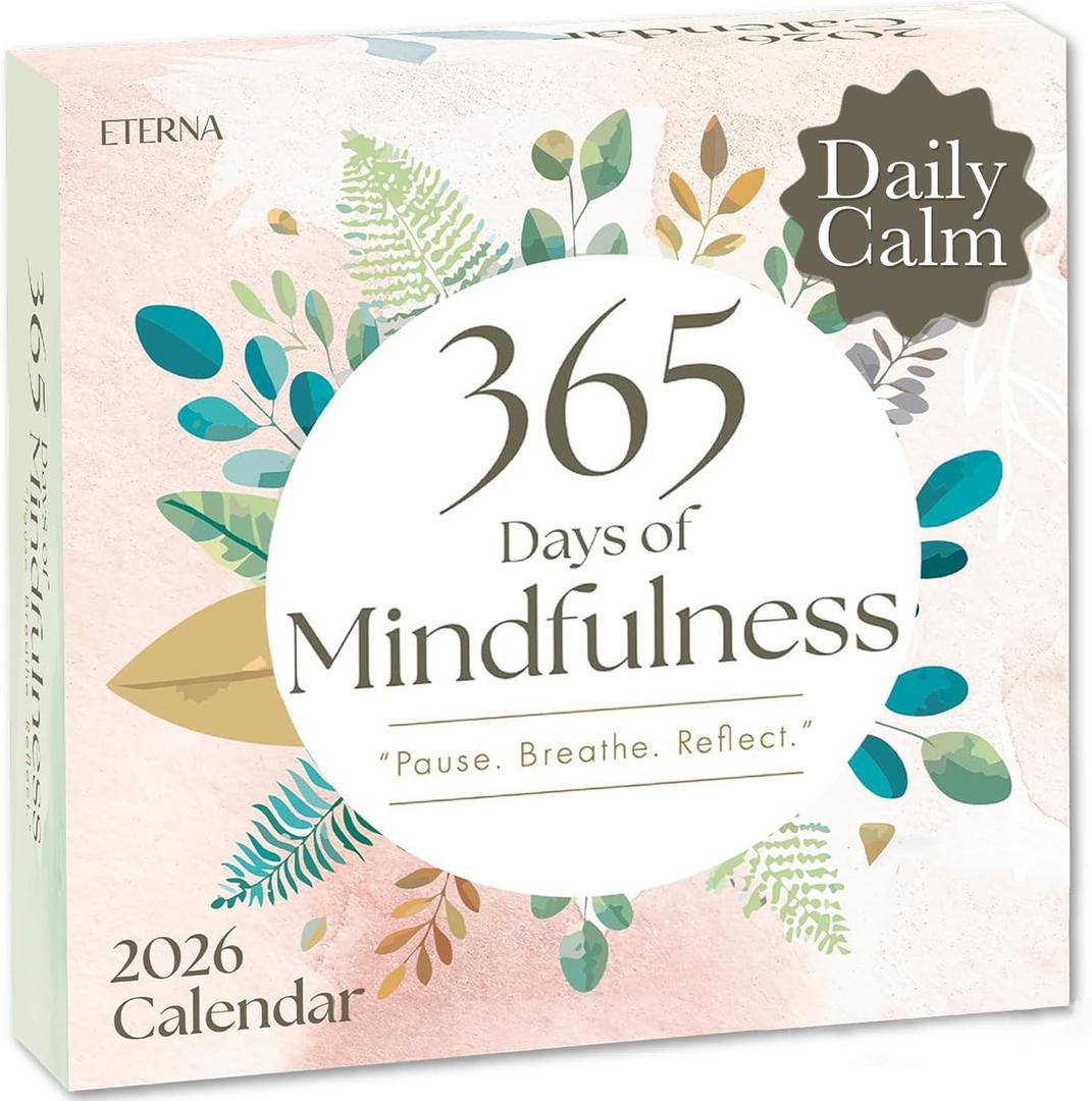 2026 Mindfulness Daily Desktop Calendar | Day To Day Tear Off Calendar with 365 Positive Affirmation Exercises for a Year of Calm Self Care, Box Calendar Gift For Women, Christmas Stocking Stuffer Gift for Home or Office