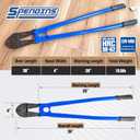 36 IN Bolt Cutter with Drop Forged Cr-Mo Alloy Steel Blades,with Ergonomic Handle,Heavy Duty Metal Cutter for Rebars, Chains, Locks, Wires, Bolts, Fence.