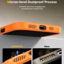 JUESHITUO for iPhone 16 Case with 1X Screen Protector, [Tailored for MagSafe] [Mil-Grade Shockproof Defense] with Integrated Lens Protection Translucent Silky Touch Phone Case for iPhone 16, Orange