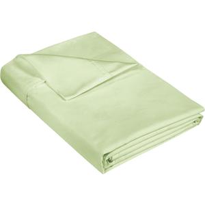 400 Thread Count 100% American Grown Cotton Flat Sheet - Cooling Sheets - King Sheets - Luxury Sateen Weave - King Flat Sheet Sold Separately - Super Soft Green Flat Sheet Only (King, Florentine Sage)