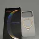 TORRAS Q3 Silicone 360 Spin for iPhone 17 Pro Case with Stand, Fit for MagSafe, Magnetic Ring Kickstand with Camera Control, Liquid Silicone Rubber Soft Phone Case for iPhone 17 Pro 6.3'', Light Ivory