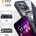 PuyaTeya 360 Rotatable Magnetic Stand for iPhone 13 pro max Case Compatible with Mag-Safe 16FT Military Drop Protection, Anti-Scratch/Fingerprint Shockproof iPhone 13 pro max Phone Case(Clear-Black)