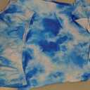 Girls Tankini Swimsuit Two Piece Bathing Suit Colorful Toddler Kids Ruffle Swimwear Adjustable Strap Summer Beach (Blue)size 150