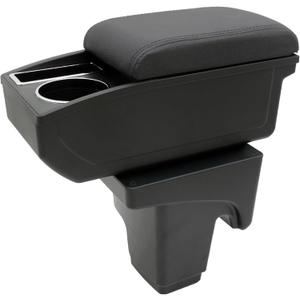 Car Armrest Box for Ford Focus 2012-2018 MK3 Auto Accessories Center Console Leather Arm Rest Double-Layer Storage Space with Cup Holder (Black Thread)