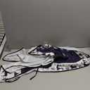 Christmas Tree Skirt 48 inches,Blue Christmas Rustic Tree Skirt Mat with Elk Deer and White Snowflake Printed for Holiday Party Xmas Tree Decoration (Blue, 48in)