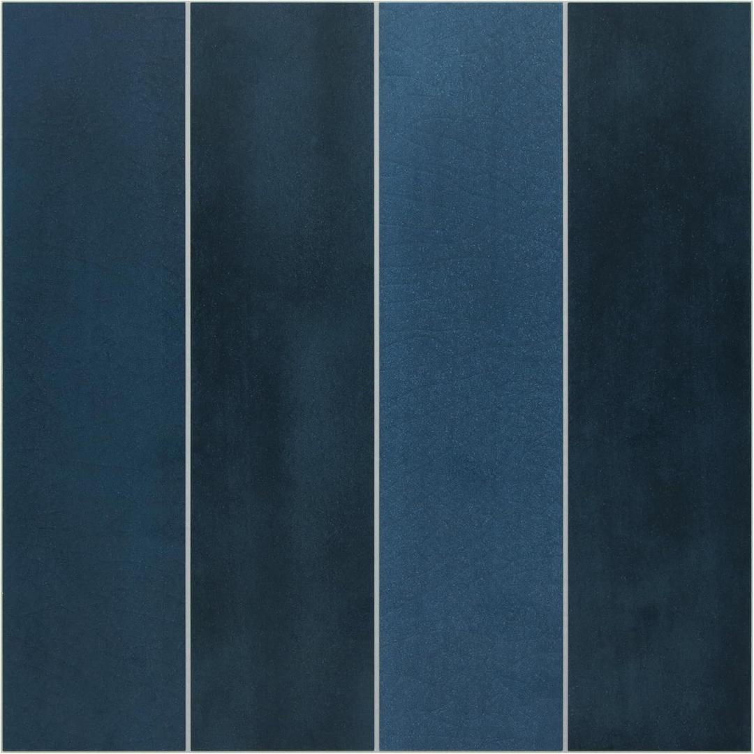 sunwings 16-Sheet Peel and Stick Backsplash Tile, 9" x 9" Stacked 3D Handmade Looks Square Self Adhesive Wall Tiles for Kitchen Bathroom, Blue