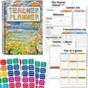 Teacher Planner Book for Yearly, Weekly & Monthly Lesson Planner, January-December Yearly Planner A4 Size with Checklist, Notes, School Teacher Supplies for Classroom Organization - Oil Painting