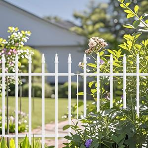 Thealyn Metal Garden Fence 24" W x 24" H (10 Panels, Total 20 ft), Decorative Border Folding Fence, Landscape Fencing for Flower Bed, Yard, Animal Barrier, White 