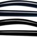 Lightronic Extra Durable Outside-Mount Auto Vent Window Visor, Fits 2017-2025 Honda Ridgeline, Crew Cab, UV Protection Rain Guard, Original Wind Deflector, No-Drill Easy Install, Dark Smoke, 4-Pcs