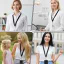 Elastic Neck Lanyard for Keys Black Stretchy Scrunchie Lanyard with ID Badge Holder Retractable Keychain Holder for Women Nurse Teacher