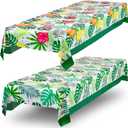 ROYAL BLUEBONNET Luau Tablecloth - Set of 2 Plastic Hawaiian Table Cloths, Tropical Tablecloth for Luau Party Supplies, Disposable Hibiscus Floral Hawaiian Decorations for Birthday